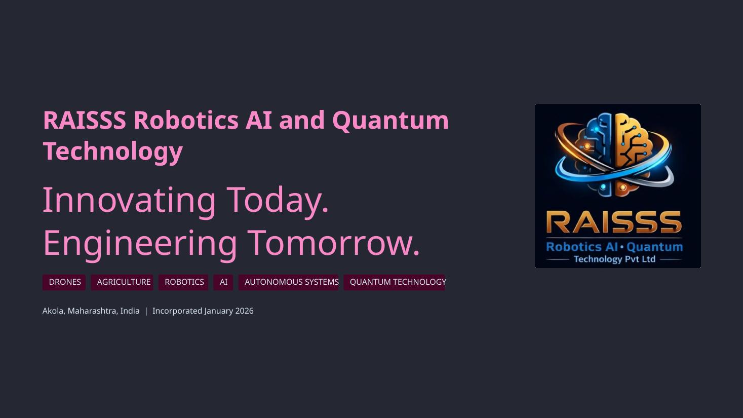 Slide 1 of 10: RAISSS Robotics AI and Quantum Technology